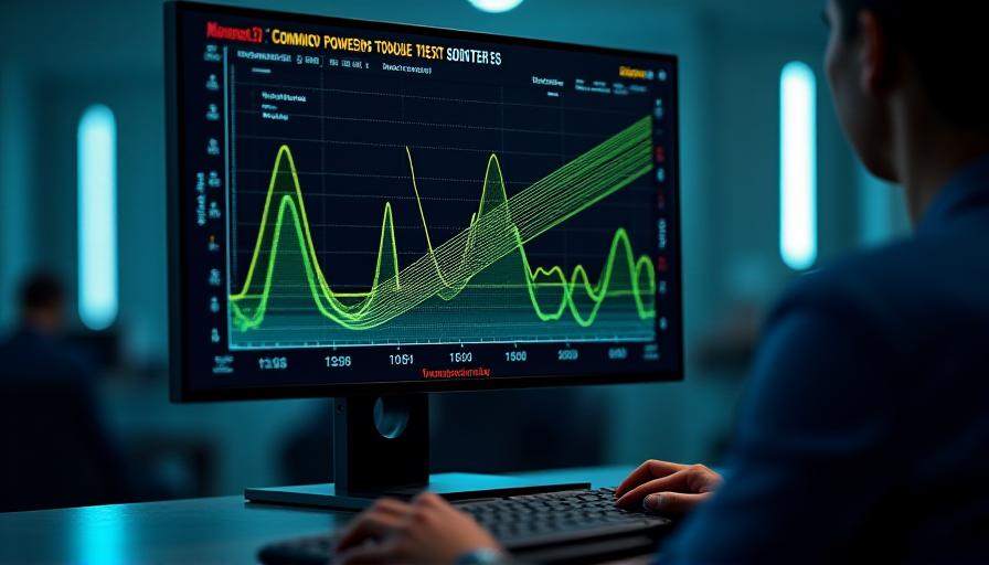 Monitor che mostra grafici di potenza e coppia ottimizzati durante un test avanzato